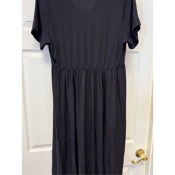 Torrid Black Short Sleeve Button Down Rayon Shirt Goth Dress sz 1X NWOT - Picture 7 of 8